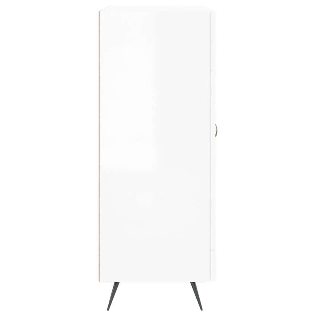 Buffet credenza cassettiera mobiletto mobile contenitore organizer per cucina soggiorno finitura lucida 69,5 x 34 x 90 cm legno ingegnerizzato bianco 02_0030745