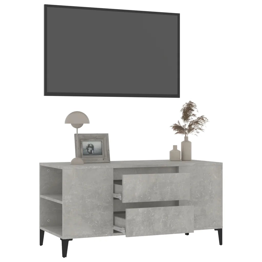 Mobile per TV Grigio Cemento 102x44,5x50 cm Legno Multistrato cod mxl 27554