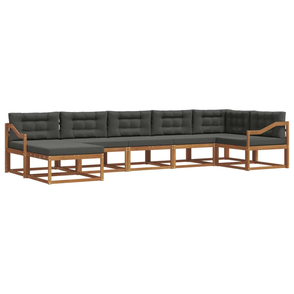 Set di divani da esterno con cuscino 7 pcs Naturale e Antracite 3367910