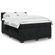 vidaXL Giroletto a Molle con Materasso Nero 160x200 cm in Velluto