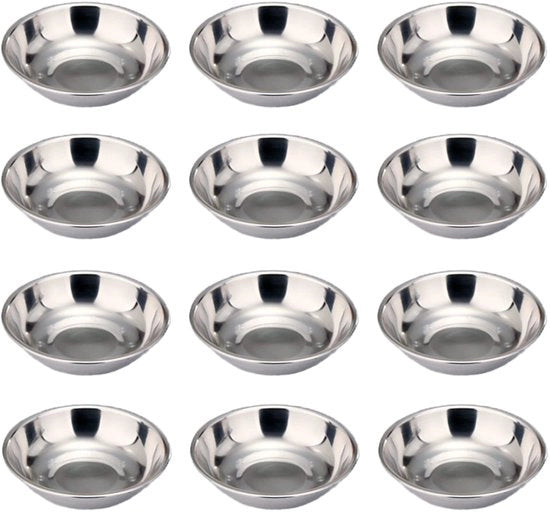 Scatole per Dips 12-delig in Acciaio Inossidabile - Resistenti al Lavastoviglie - Stivabile - Resistenti al Caduta - Dimensioni 8 x 1,6 cm - Sauskommen
