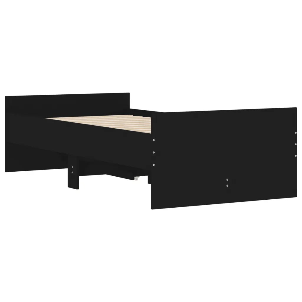 Giroletto-Struttura Letto Nero con Cassetti 75x190 cm Small Single 731020