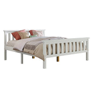 Letto matrimoniale 140x200 cm; doghe rinforzate; legno; bianco (Senza materasso)