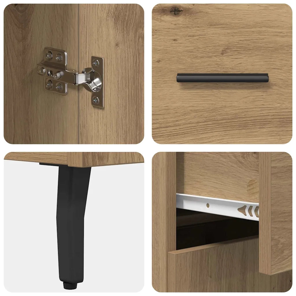 Credenza-Buffet-Armadio da cucina Rovere artigianale 69,5 x 34 x 90 cm Legno multistrato 718738