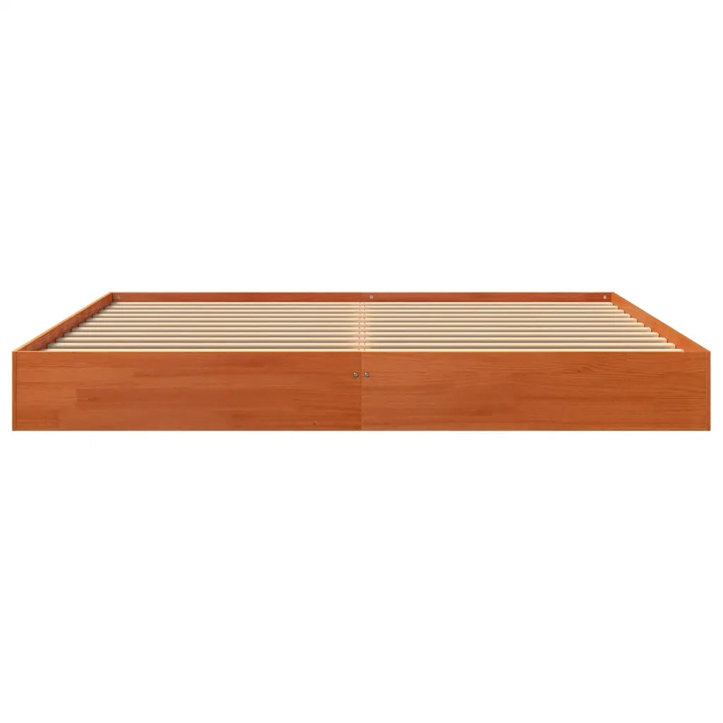 Giroletto senza Materasso Marrone Cera 200x200 cm Legno di Pino 844814