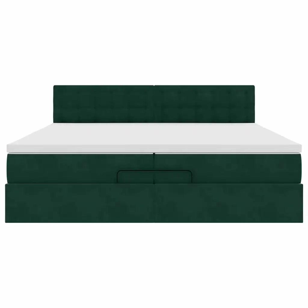 Struttura Letto Pouf con Materasso 200x200 cm in Velluto 3311942