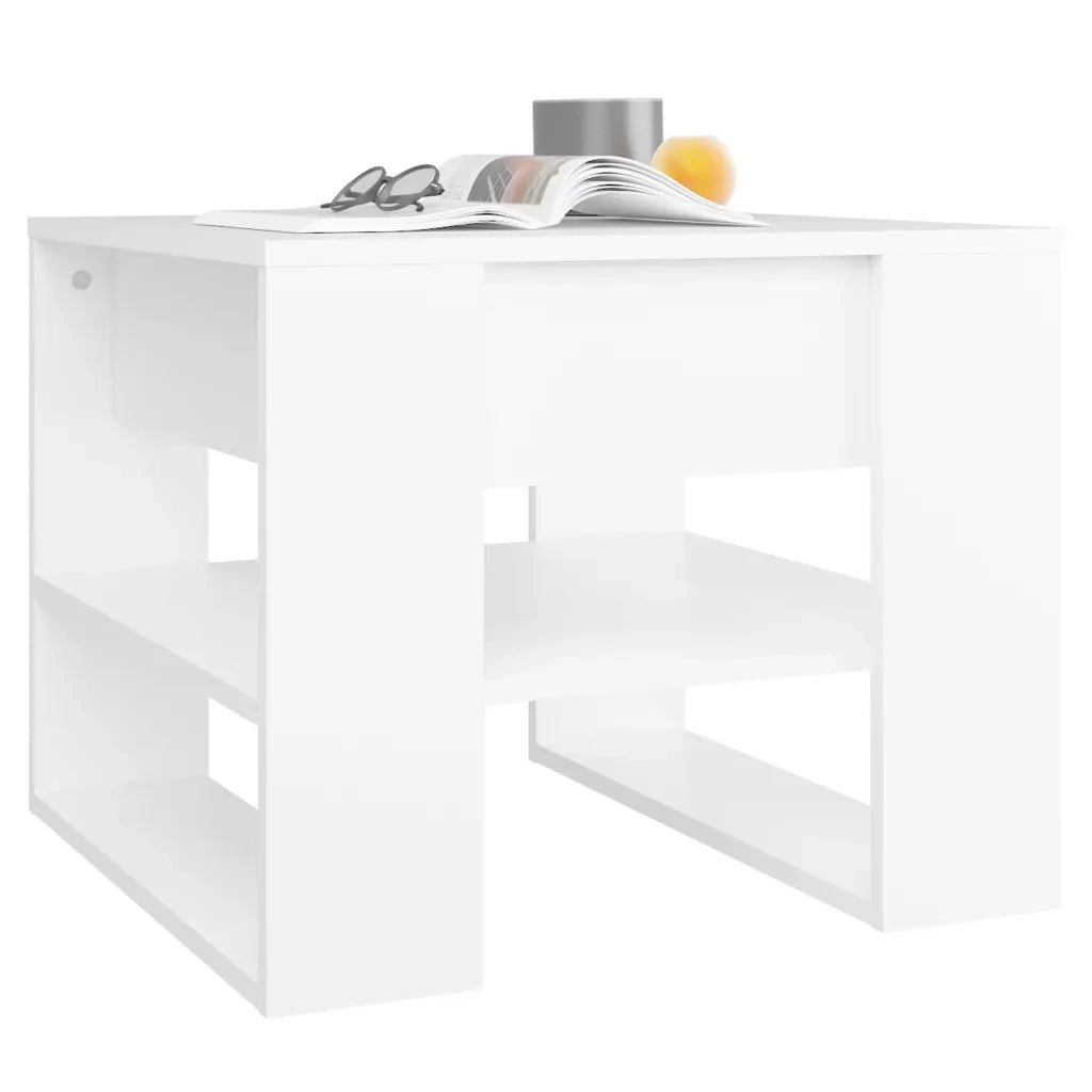 Tavolino da Salotto Bianco 55,5x55x45 cm in Legno Multistrato 810908