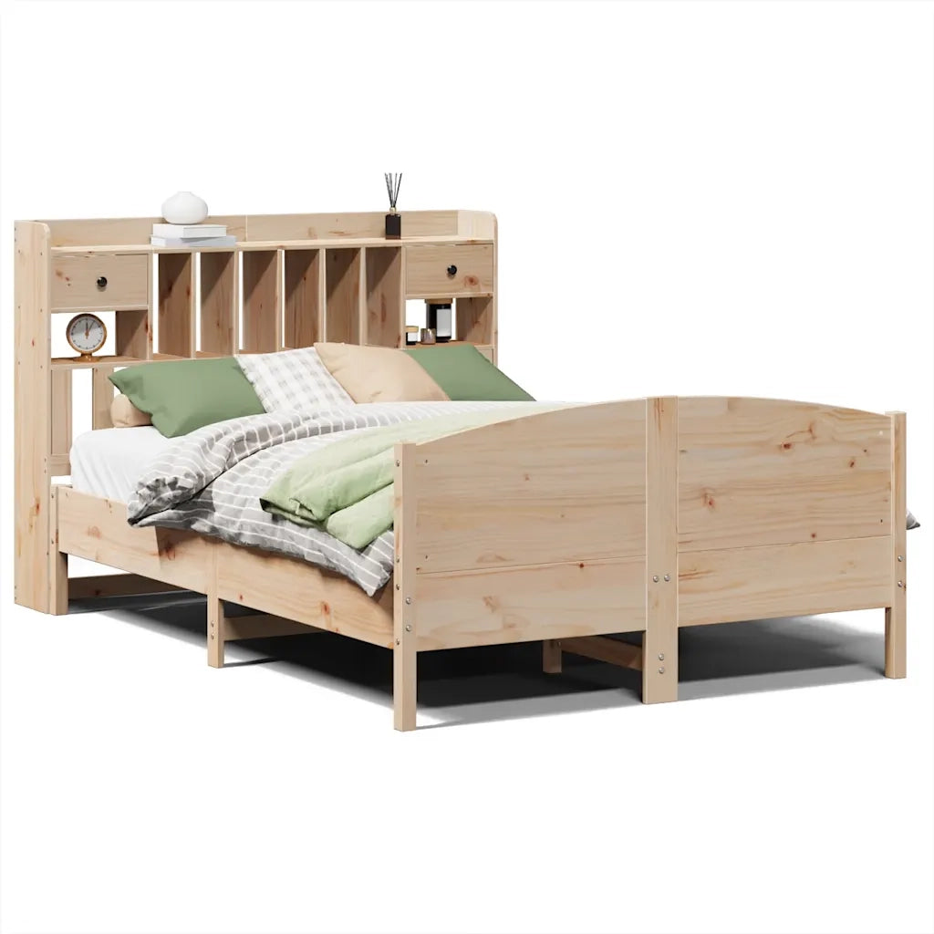 vidaXL Letto Libreria senza Materasso 140x200 cm in Legno di Pino
