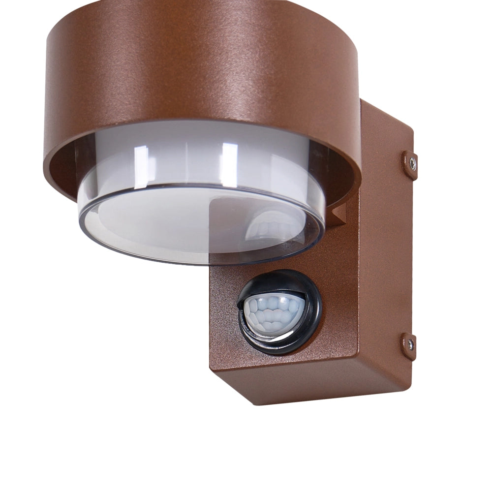 Set di 2 lampade da parete a LED per esterni in alluminio marrone 10 cm dal design moderno