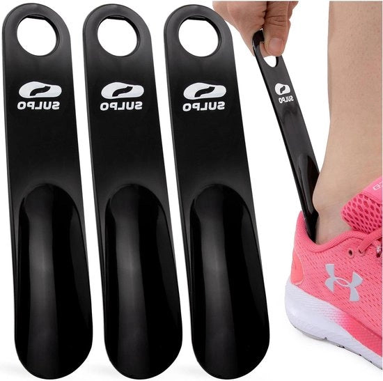 Scoopa in plastica - utile per uso quotidiano - 3 pezzi - nero - 19 cm