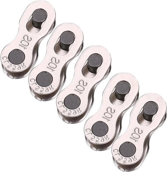 Kit di collegamento catena per bicicletta Allecto plus con 5 paia di giunti catena in acciaio - Accessori per bicicletta per biciclette a 6, 7, 8, 9, 10 velocità (10 velocità)