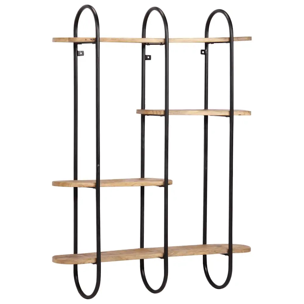 Mensola da Parete 90x20x116,5 cm Legno Massello di Mango Grezzo