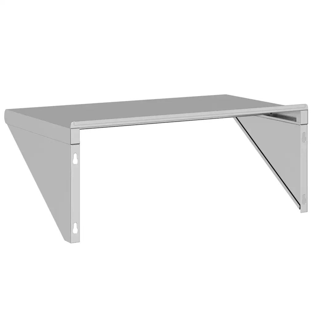 Mensola a Muro | Mensola a parete 75x45x31 cm Argento in Acciaio Inossidabile