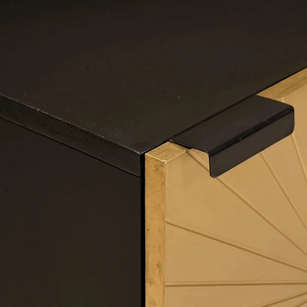 Armadio da Notte Nero e Oro 40 x 33 x 46 cm 4017824