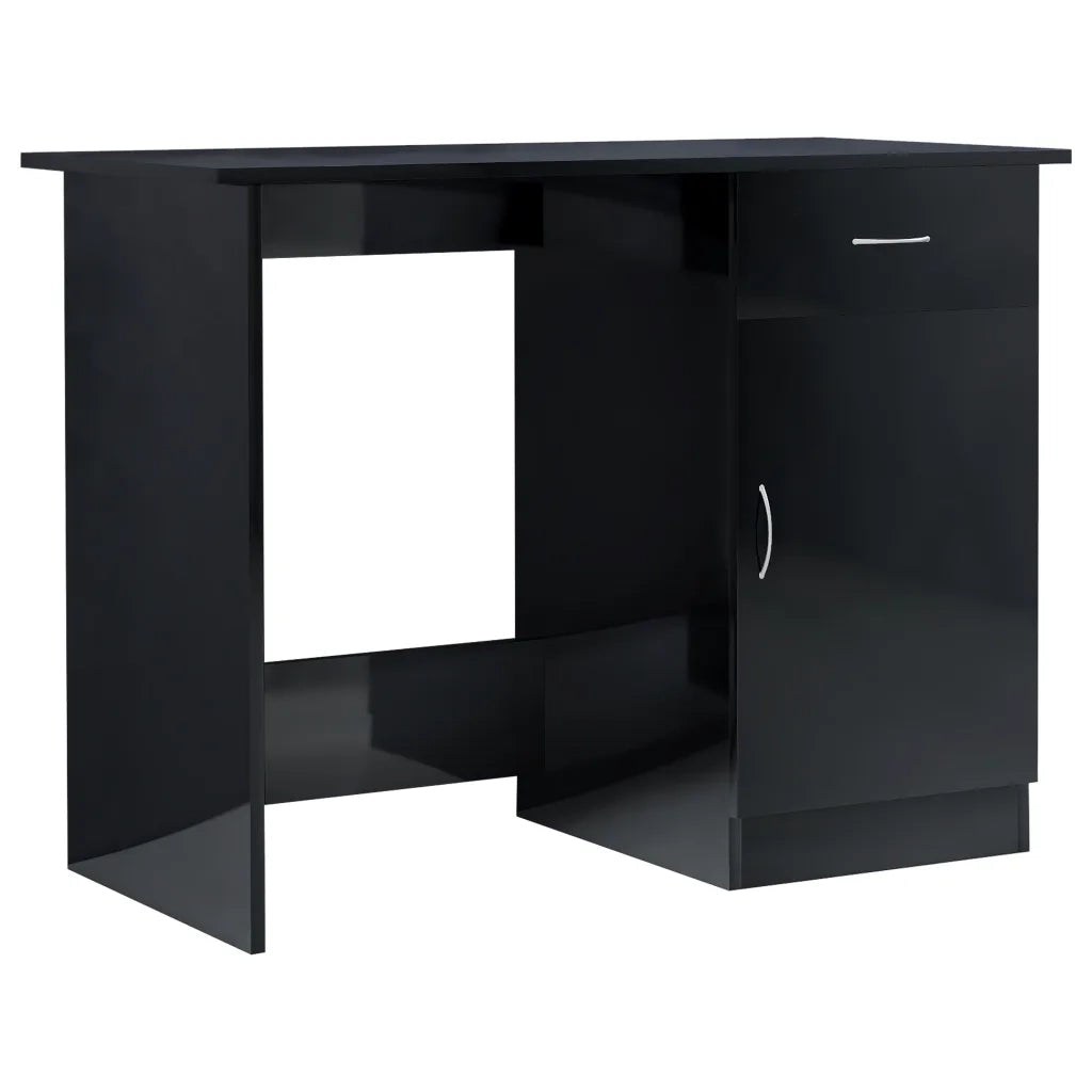 Scrivania Nero Lucido 100x50x76 cm in Legno Multistrato 801087