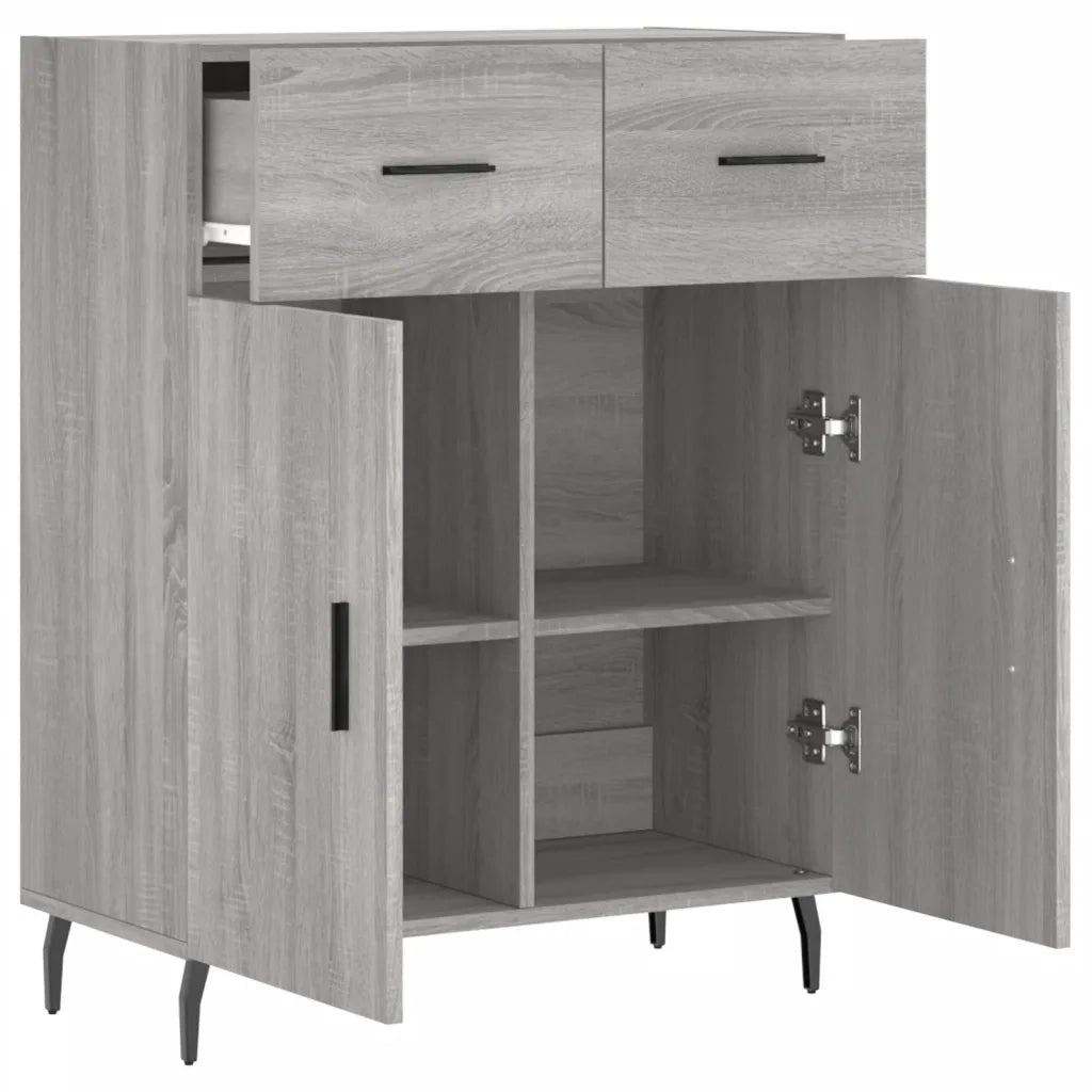 Credenza Grigio Sonoma 69,5x34x90 cm in Legno Multistrato 828002