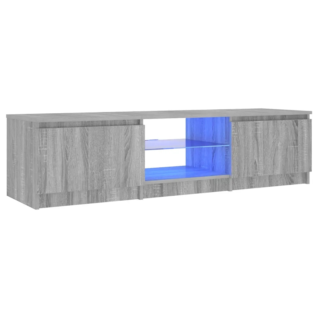Mobile Porta TV con Luci LED Grigio Sonoma 140x40x36 cm 822682