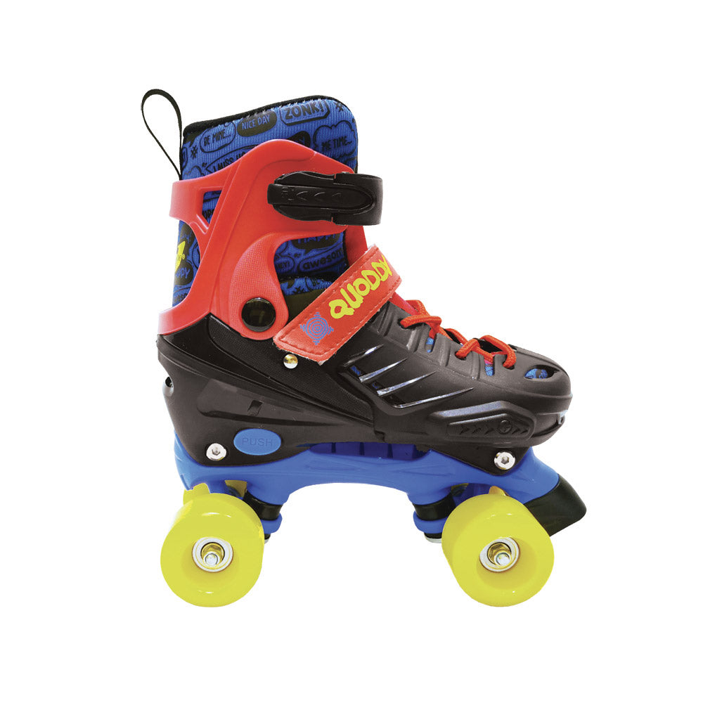 Pattini Classici con Scarpa Allungabile Misura Regolabile 31-34 Freno a Tampone Blu/Rosso