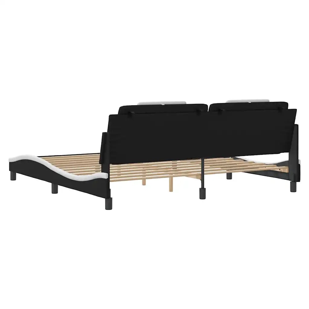 Giroletto Viana senza Materasso Bianco e Nero 200x200 cm in Similpelle