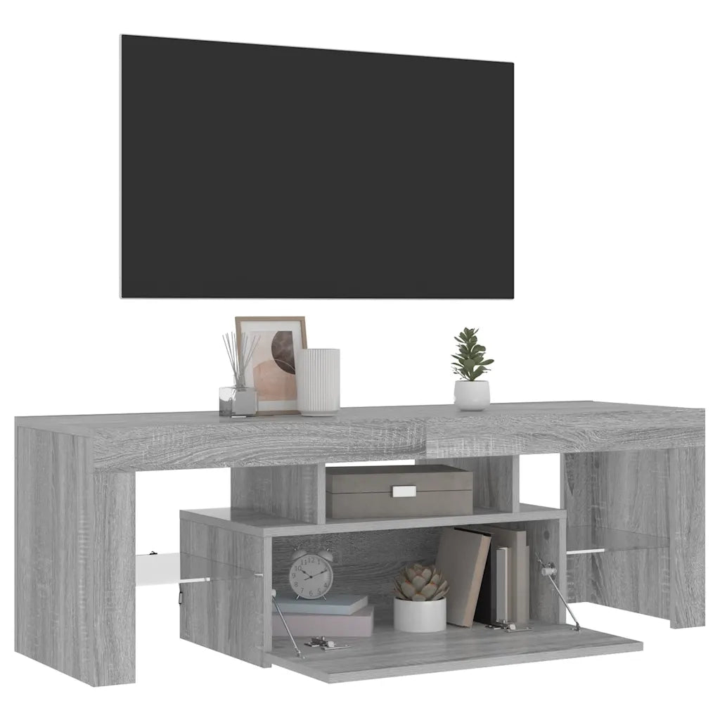 Mobile TV | Armadietto TV | Mobile Porta TV con Luci LED Grigio Sonoma 120x35x40 cmcm