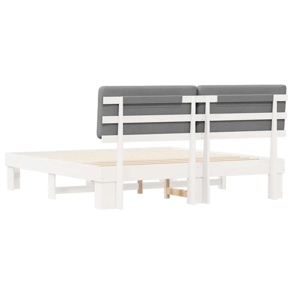 Letto con Testiera Rivestita Grigio chiaro 180 x 200 cm 3398083