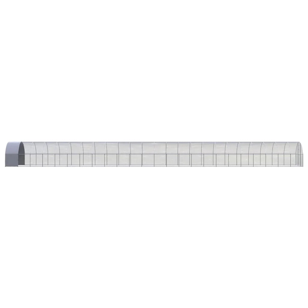 Pollaio recinto per polli da esterno 3 x 24 x 2 m acciaio zincato argento 02_0044008