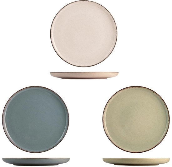 Set di 4 piatti da frutta in porcellana lucidata, 19 cm