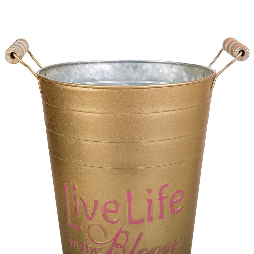 Vaso in metallo dorato 24xd19x30/32,5hb:13