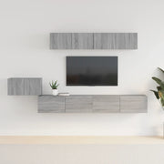 Set di Mobili Porta TV 5 pz Grigio Sonoma in Legno Multistrato 3114436