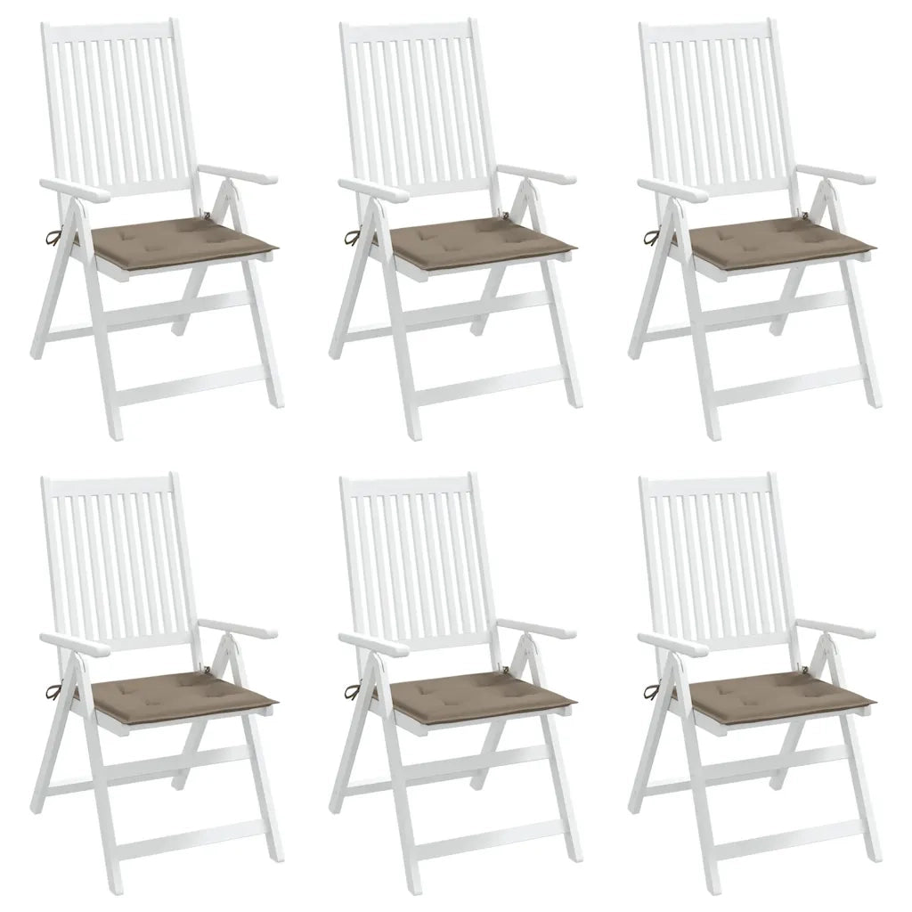 Cuscini per Sedie da Esterno 6pz Grigio Talpa 40x40x3cm Tessuto