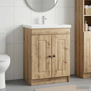 Mobiletto da bagno sotto il lavello Rovere Artigianale 890023