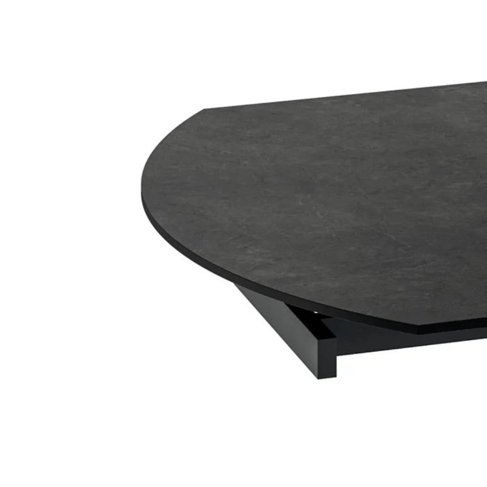 Tavolo da pranzo allungabile in ceramica effetto cemento grigio Drift 80-120x120 cm fino a 6 posti | Duzzle