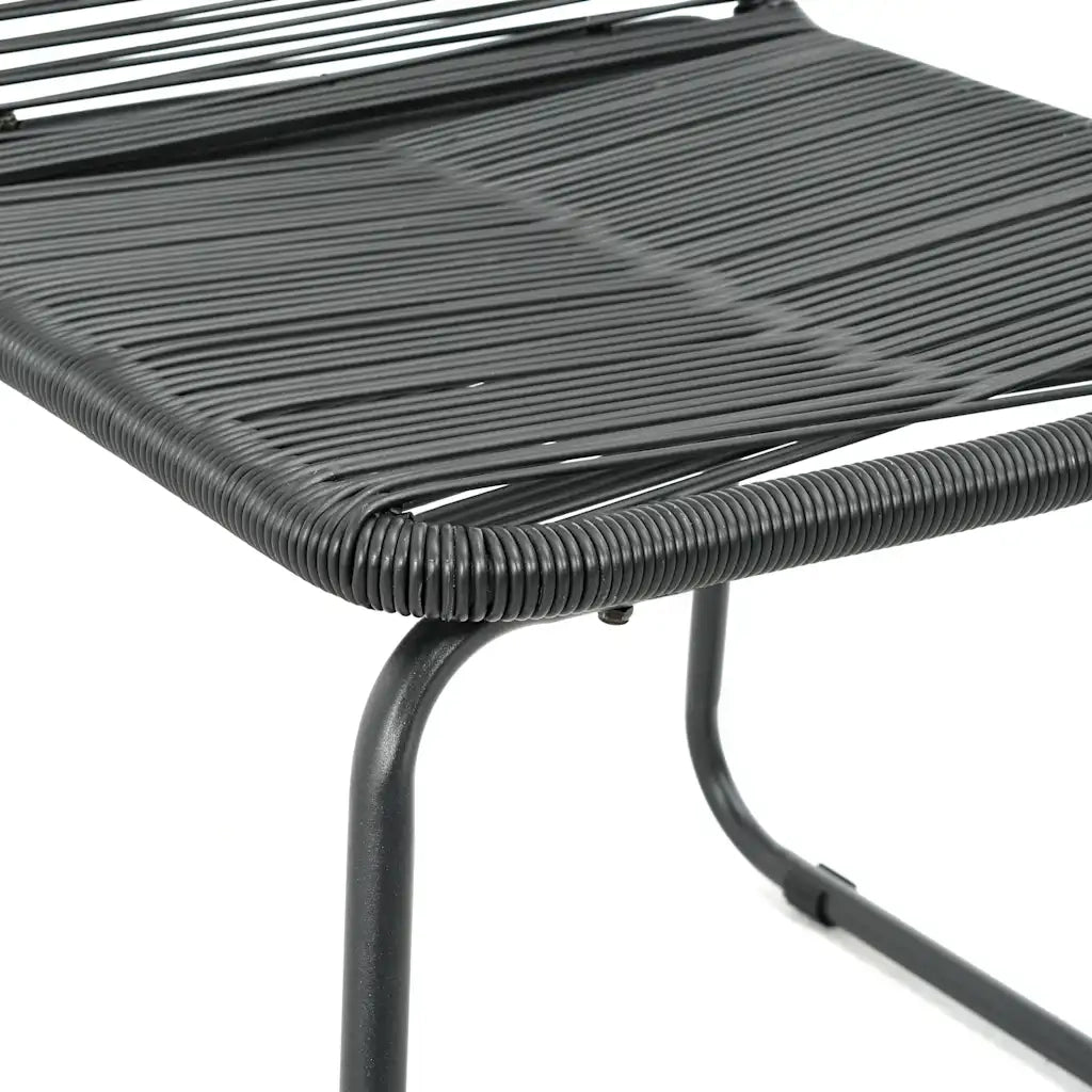 Set da Pranzo da Giardino 7 pz in Rattan PVC Nero 3060122