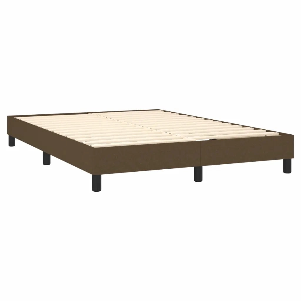 Struttura Letto a Rete a Molle Marrone Scuro 140x190 cm Tessuto 3120511
