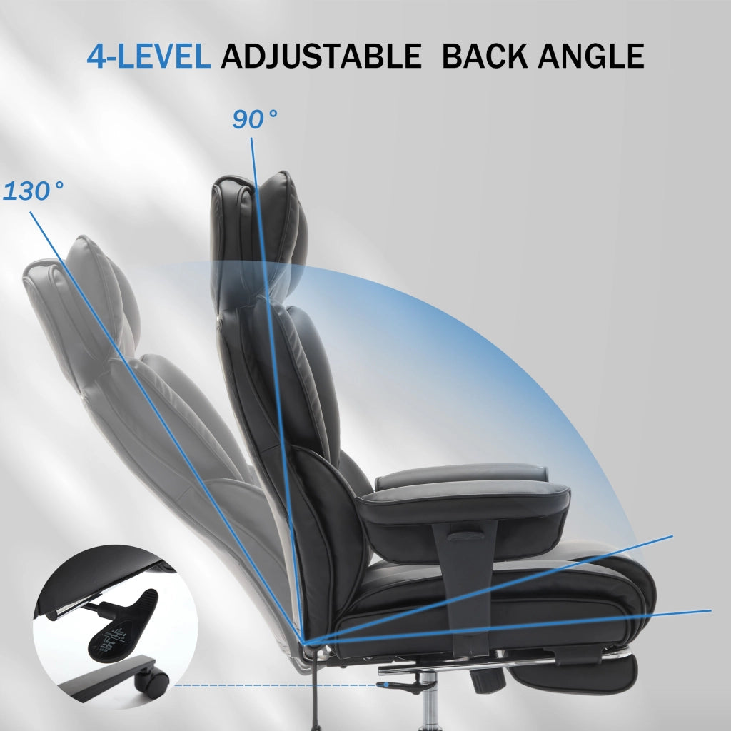 SEDIA Ergonomica con supporto lombare gonfiabile e poggiatesta regolabile, Nero