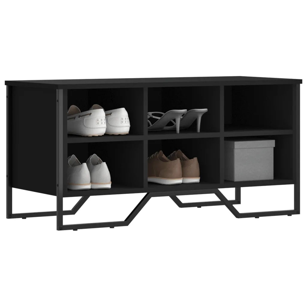 vidaXL Scarpiera Nera 90x38x45,5 cm in Truciolato