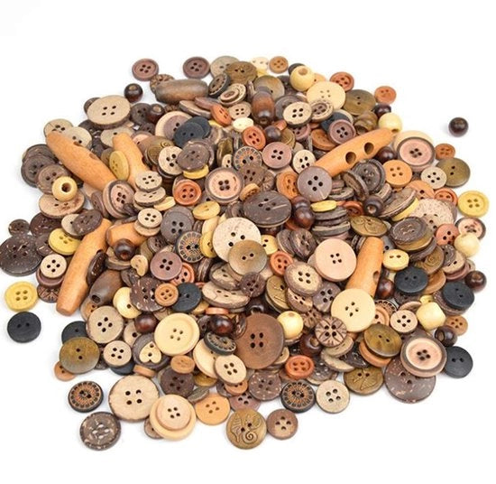 600 pezzi di bottoni di cocco, bottoni DIY con linee a conchiglia, 2/4 fori, per cucire e ricamare, per cucire, ricamare, scrapbooking e fai da te, ornamento, realizzato a mano