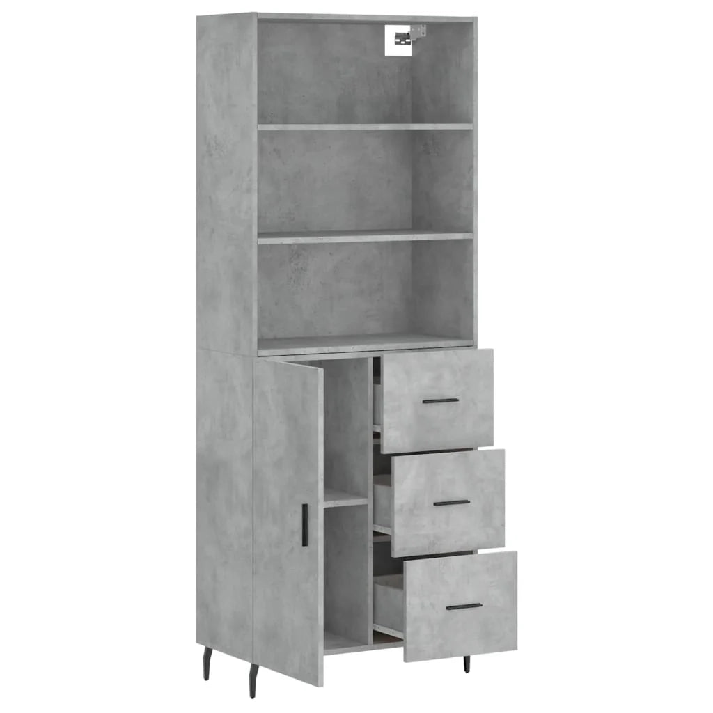 Buffet credenza cassettiera armadio mobile contenitore organizer cucina soggiorno salotto alto 69,5 x 34 x 180 cm legno ingegnerizzato grigio 02_0034564