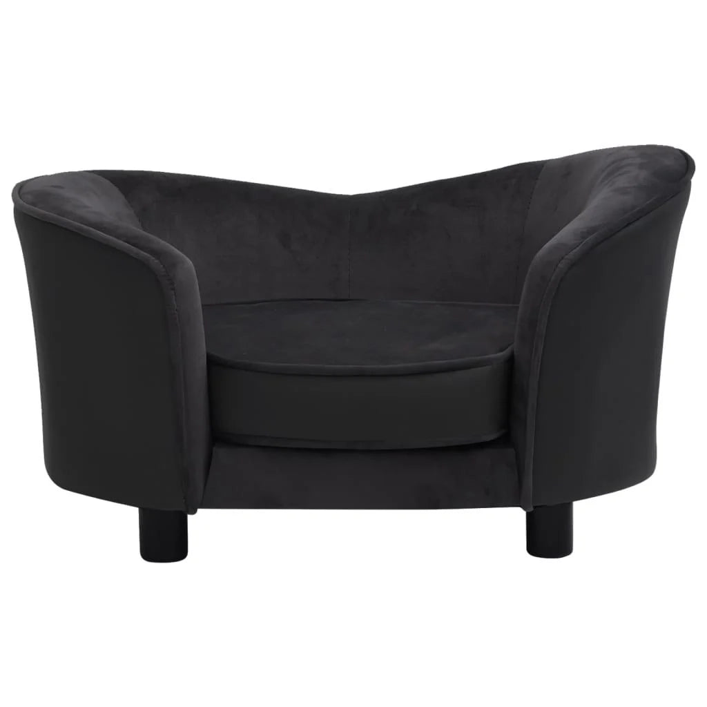 Divano per cani nero 69 cm in peluche e sintetico nero 02_0000204