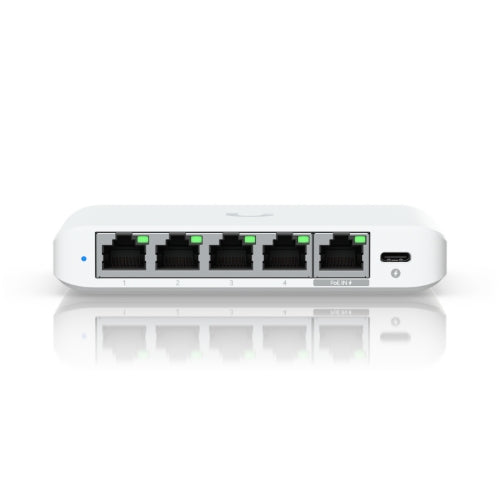 Ubiquiti switch usw-flex-2.5g-5 5 porte lan 2.5gbe poe+ gigabit di cui 1 porta input poe++ l2 - USW-FLEX-2.5G-5-EU