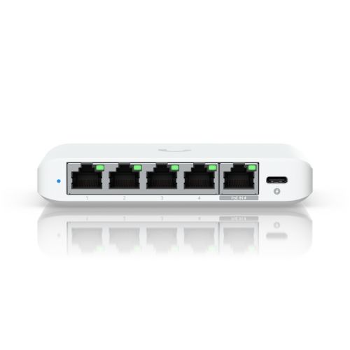 Ubiquiti switch usw-flex-2.5g-5 5 porte lan 2.5gbe poe+ gigabit di cui 1 porta input poe++ l2 - USW-FLEX-2.5G-5-EU