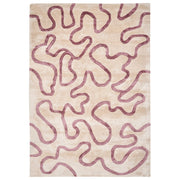 Tappeto in viscosa e cotone a pelo corto beige e rosa 160 x 230 cm stile moderno glamour
