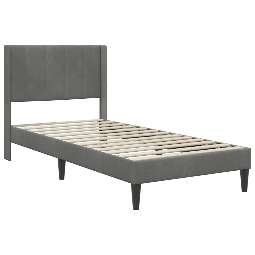 Struttura del letto Grigio Scuro 90 x 190 cm Velluto 3414668