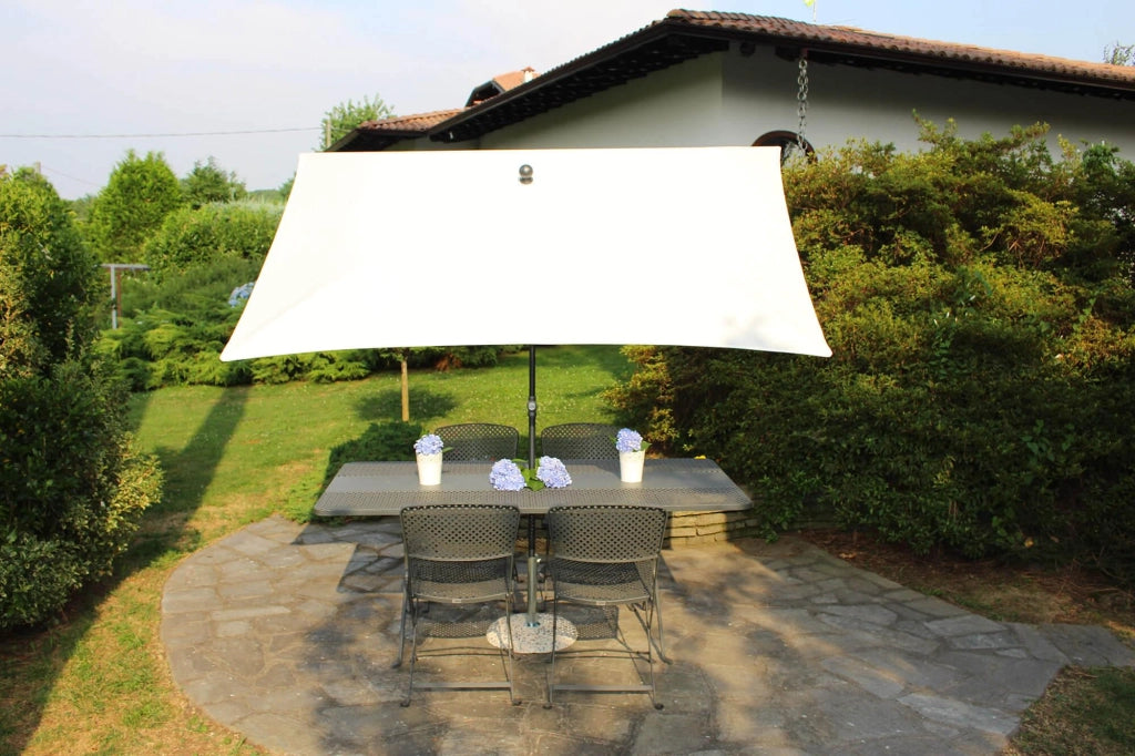 Ombrellone da Giardino 2,4x1,5 m Palo Ø27 mm in Acciaio Maffei Kronos Ecrù