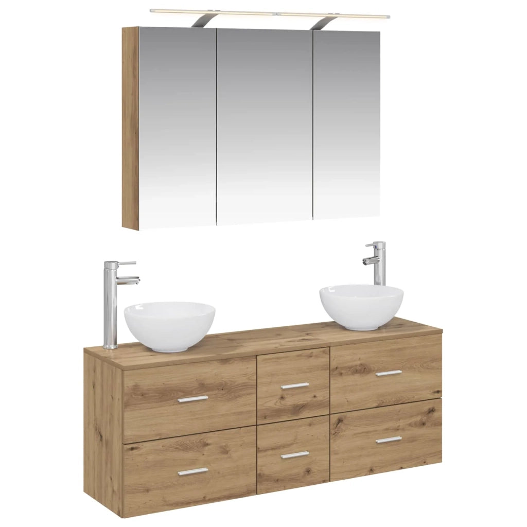 Set di mobili per il bagno 4 pcs Rovere Artigianale 3406702