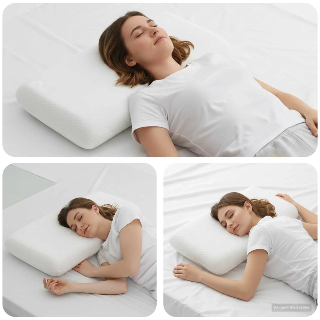 Cuscino da Letto Bianco 74 x 39 x 13 cm Schiuma Memory CFW4442277