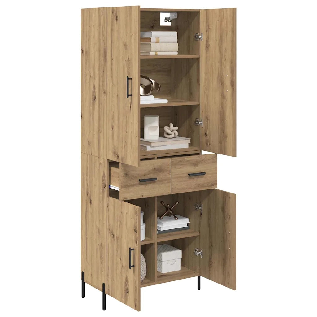 Credenza con Cassetto-Buffet-Armadio da cucina Rovere artigianale 69,5 x 34 x 180 cm 727395