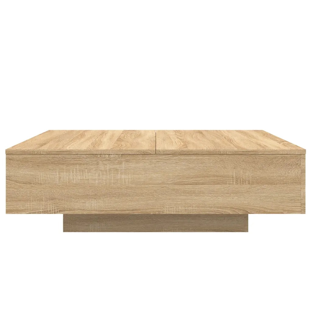 Tavolino da salotto | Tavolino da caff¨¨ | Tavolino da Soggiorno con Luci LED Rovere Sonoma 100x100x31 cm