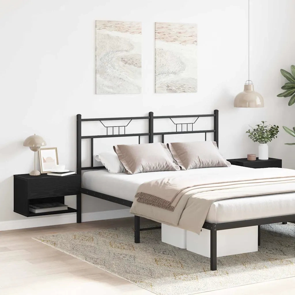 Armadio da Notte con cassetto 2 pcs Rovere Nero 46 x 30 x 30 cm 862735