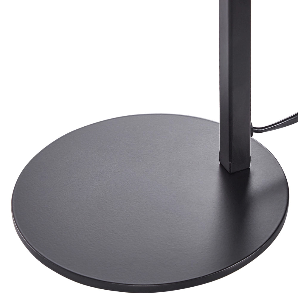 Lampada da Tavolo Nero Ferro Poliestere 49 cm Tamburo Paralume Comodino Luce da Comodino Camera da Letto Soggiorno Moderno